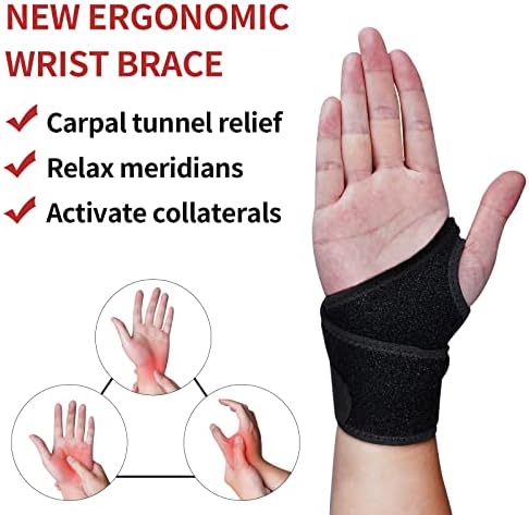 AMYONE Wrist Brace for Carpal Tunnel, Adjustable Wrist Wraps for Pain Relief/Arthritis/Tendonitis/TFCC Tears, Flexible Wrist Support for Working Out/Exercise/Tennis for Women/Men Right & Left Hand