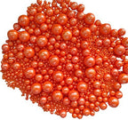 Edible Orange Sugar Pearls Candy Sprinkles 120G/ 4.23Ounce Baking Cake Sprinkles Cupcake and Cake Topper Cookie Decorations Wedding Party Valentines Halloween Christmas Supplies