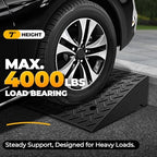 Auto Dynasty Rubber Curb Ramps, 7" Lift Height Curbside Ramp, 4400 LBS/2T Capacity Sidewalk Curb Ramp for Cars Trucks Bikes Motorcycles Wheelchairs, 1 Pack