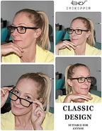 Eyekepper Blue Light Filter Reading Glasses - Reduce Eye Strain Computer Readers - Transparent Frame,+1.25