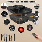 Foot Spa Bath Massager with Heat, Bubble, Temperature Control, Remote Control, Touchscreen, Pumice Stone, Pedicure Foot Spa Gift for Man Women Mother Father (Plus Size)