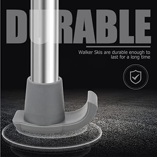 Walker Ski Glides, Universal 1" Replacement Glide Caps Heavy Duty Coaster Skis for Medical Walkers, 2-Pack