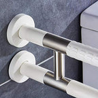 U-Shaped Wall-Mounted Bathroom Grab Bar, Safety Grab Rail for Elderly with Non-Slip Grips and Luminous Circle, for Shower and Bathtub, White/Yellow (Length 60cm/24inch)
