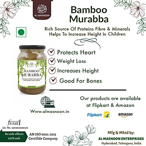 AL MASNOON Homemade Bamboo Murabba Helps Increasing Height Growth | Bans Ka Murabba 500 grm | Bamboo Shoots Murabba Good for Health 500grms