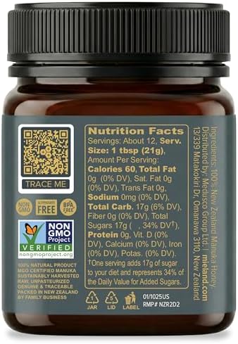 100% Certified Pure New Zealand Manuka Honey MGO 300+ | Raw Unpasteurized Natural Honey | Fully Traceable, Non-GMO, Glyphosate Free, Lab Tested (250g)