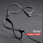 Ultralight TR90 Titanium Reading Glasses Men Women - Anti Blue Light Blocking Readers Square Frame (2PC Black Blue)