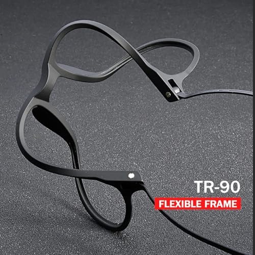 Ultralight TR90 Titanium Reading Glasses Men Women - Anti Blue Light Blocking Readers Square Frame (2PC Black Blue)