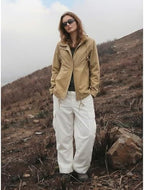 luvamia Rain Jacket Women Waterproof Lightweight Drawstring Zip Rain Coats Hiking Outdoor Travel Windbreaker with Hood