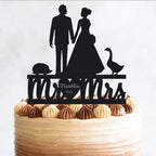 Bride And Groom Hedgehog Cake Topper, Wedding Animal Pet Fand Couple Mr Mrs, 6-7.8 Inch Fand Cake, Lover, Newlyweds Celebration