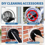 Bluesea 7 Pieces 20 Feet Dryer Vent Cleaner Kit, Reinforced Nylon Dryer Vent Cleaning Kit, Durable Dryer Vent Brush Vacuum Attachment with Flexible Lint Trap Brush, Vacuum & Dryer Adapters