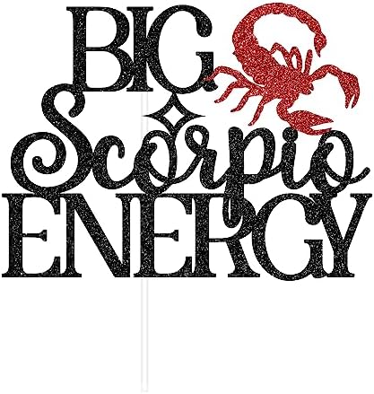 Scorpio Birthday Cake Topper, Big Scorpio Energy, Scorpio Season, Glittery 12 Constellation Zodiac Party Decorations