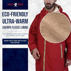 ALLEN & MATE Swim Parka Waterproof Quick Dry Oversized Hooded Changing Robe 2 Way Zipper Surf Beach Swim Jacket Men & Women