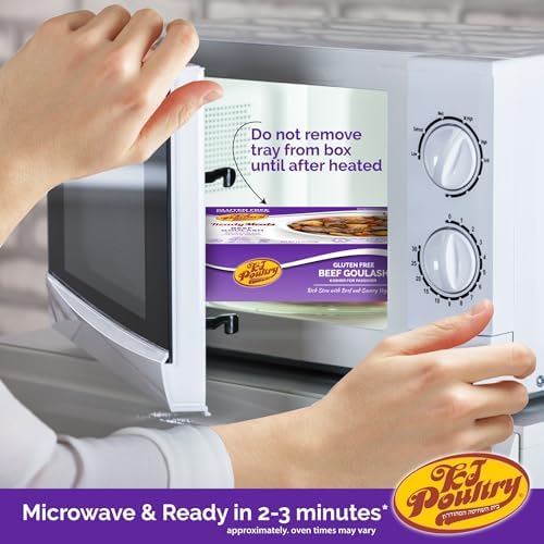 KJ Poultry Kosher for Passover Gluten Free Meals, Beef Goulash Stew with Vegetables (1 Pack) Prepared Entree Fully Cooked, Shelf Stable Microwave Dinner, Travel, Military, Camping, Emergency Survival