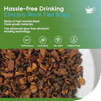 FullChea - Chicory Root Tea, 50 Teabags - Pure Chicory Root Herbal Tea - Coffee Alternative - Non-GMO - Caffeine-free - Support Liver Health & Rich in Antioxidants