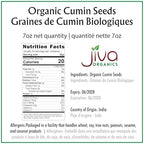 Jiva USDA Organic Cumin Seeds Whole 7oz - Packaged in Resealable Bag