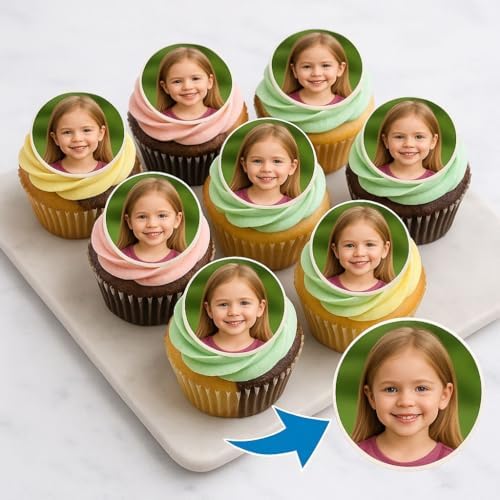 30 PCS Custom Edible Girl Cupcake Topper