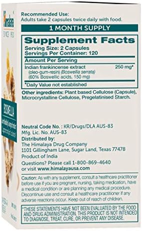 Himalaya Boswellia, Joint Support for Mobility and Flexibility, Promotes Tissue Preservation, 250 mg, 240 Capsules
