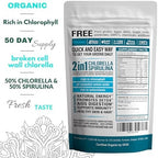 Chlorella Spirulina Powder Organic | Super Greens Powder and Smoothie Mix | Rich in Chlorophyll for Immune Support and Energy | Raw Vegan Protein | Spirulina Chlorella Powder | 50 Servings