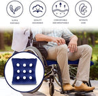 2 Pack Inflatable Seat Cushions, Breathable Nursing Anti-Bedsore Air Cushion Seat Pad, Waffle Chair Cushion for Sitting Toilet Wheelchair Chair Shower Chair (with Inflatable Pump)
