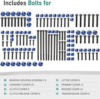 MoKitDora 72 Sets Twin Cam Bolt Covers Black Engine Bolt & Head Toppers Caps Kit for 2007-2017 Harley Softail Touring Dyna, Blue