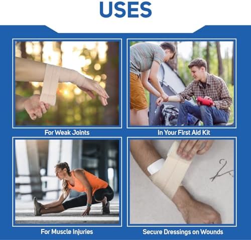 Care Science High Performance Elastic Self Adhesive Bandage Wrap Tape 2in x 2.5yds 4ct | Ideal for First Aid, Securing Bandages, Dressings, and Other Medical Devices