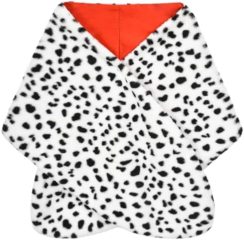 HMPRT Halloween Costume Women 2025- Dalmatian Shawl, Red Gloves, Necklace and Wig Cap Accessories for Adult (Short Wig)