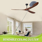 Cobweb Duster with Extension Pole, Spider Web Brush & Ceiling Cleaning Kit, 100" Microfiber Feather Duster Cleaner with Washable Head for Ceiling Fan, Furniture, Home