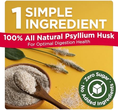 Konsyl Daily Psyllium Fiber Powder - 19oz, 90 Servings, Natural Unflavored Soluble Dietary Fiber Supplement - Psyllium Husk Prebiotic for Digestive Support and Gut Health - Sugar Free, Keto & Vegan