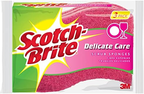 Scotch-Brite Gentle Clean Delicate Scrub Sponges, For Washing Dishes and Cleaning Kitchen, 24 Scrub Sponges