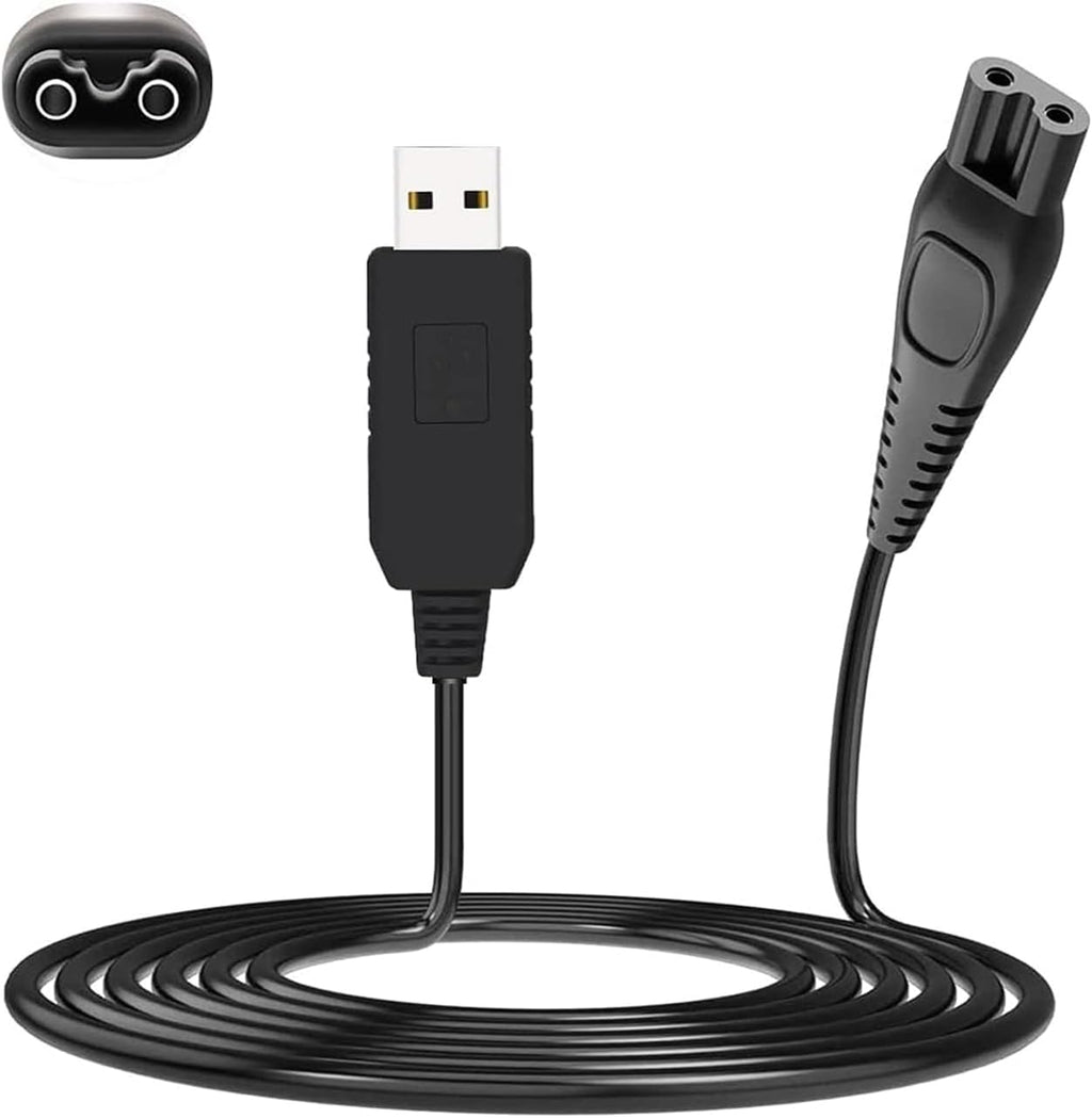 15V USB Charger for Philips Shaver HQ8505, BufferABC Cable Replacement Charging Cord Electric Beard Trimmer Razor Power Lead Compatible with Philips Norelco Series 3000 5000 One Blade QP6520 QP6510