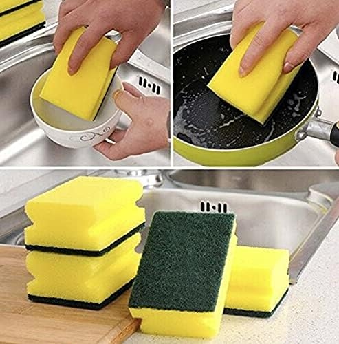 Heavy Duty Scrub Sponge, Dual-Sided Dish-Washing & Cleaning Sponge for Kitchen, Bathroom and Home Cleaning (Pack of 10)