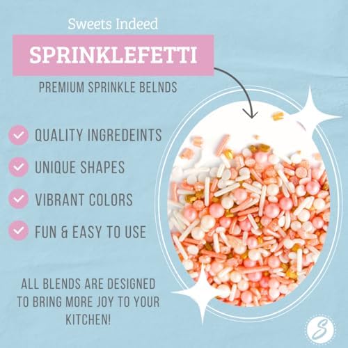 Sweets Indeed Sprinkles, Peach Rose Gold Edible Sprinkle Mix, Perfect for Cake Decorations, Baking, Ice Cream, Cookies, Cupcake Topper