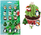 15PCS Christmas Edible Cake Topper Decorations Santa Claus Snowflakes Cupcake Toppers Decorations