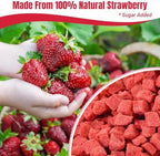 Premium Freeze Dried Strawberries Pieces - 8.82oz 100% Natural Sweet Frozen Strawberrys, No Gluten & No Allergen, Dry Strawberry Pieces Flakes for Snacks, Baking, Cooking, Flavorful