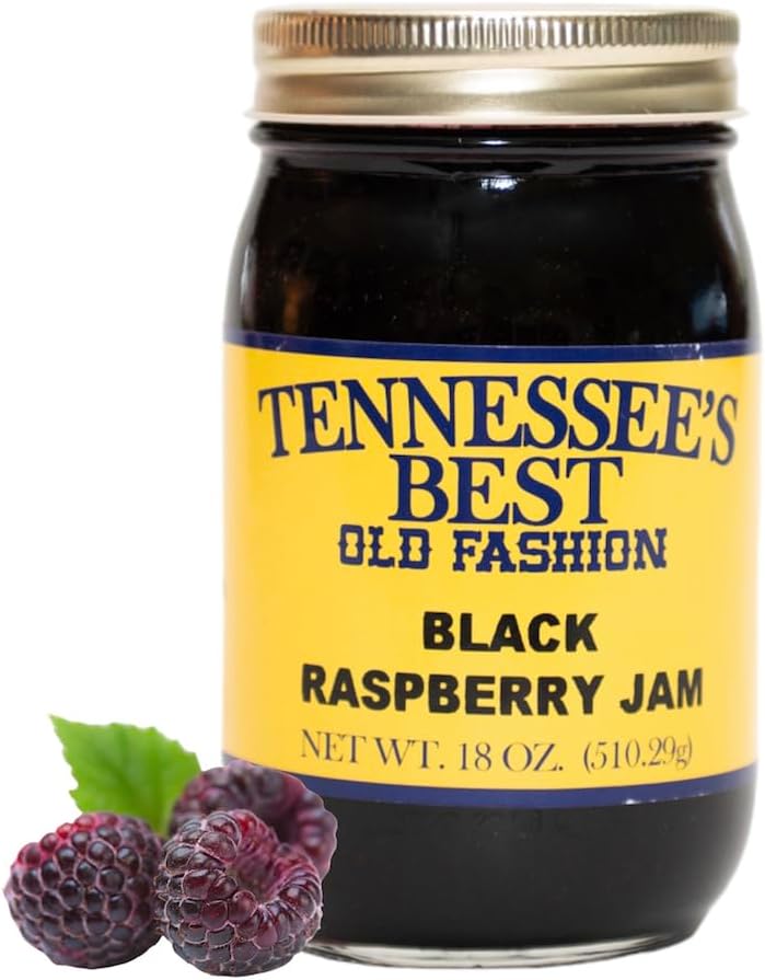 Tennessee's Best Old Fashioned Black Raspberry Jam | Handcrafted With Simple Ingredients | Small Batch Made | 18 oz Resealable Glass Jar (Black Raspberry)