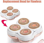 Flawliss Legs Shaver, Legs Hair Remover Replacement Heads for Finshing Toush Flawliss Replacement Heads with 1 Cleaning Brush