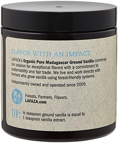 Lafaza Organic Madagascar Bourbon Pure Ground Vanilla Bean Powder, 4oz