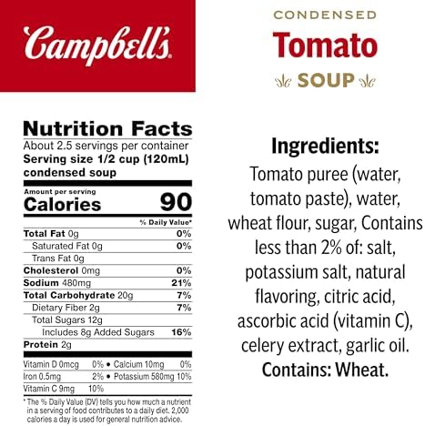 Campbell's Condensed Tomato Soup, 10.75 oz Can (Pack of 4)