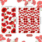 40PCS Poppy Floral Paper Napkins Flowers Paper Napkins Disposable Red Poppy Floral Guest Napkin Decorative Hand Napkin for Poppies Party Supplies, Dinner, Wedding, Birthday, Garden Party, 4.5" x 8"
