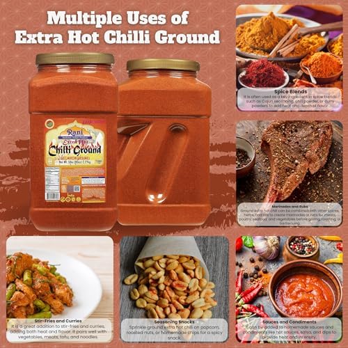 Rani Extra Hot Chilli Powder Indian Spice 80oz (5lbs) 2.27kg Bulk PET Jar ~ All Natural | No Color added | Gluten Friendly | Vegan | NON-GMO | No Salt or fillers