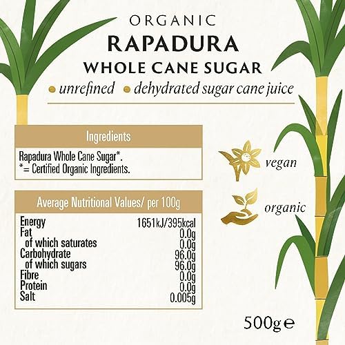 BIONA Organic Rapadura Cane Sugar, 500 GR