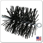 Midwest Hearth Poly Chimney Cleaning Brush, Round Polypropylene Bristles, Galvanized Steel Stem, 1/4" NPSM Fitting for Fiberglass Rod Kits, Made in USA – 8-Inch Round