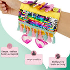 Sensory Aids for Alzheimer Patients for Therapy and Anxiety Relief Autistic Dementia Sensory Mat Fidget Wrist Cuff ASD ADHD OCD (Orange)