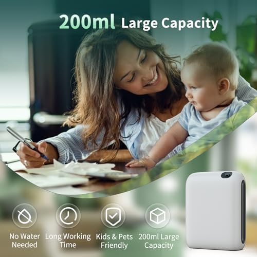 Smart 200ml Waterless Essential Oil Diffuser, 1500 sq.ft Coverage Scent Air Machine for Home, Portable Scent Diffuser, Wall Mounted Cold Air Scent Diffusers for Home Large Room Hotel Office