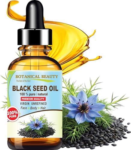 Botanical Beauty BLACK SEED OIL 100% Pure Natural Undiluted Virgin Unrefined Cold Pressed Carrier Oil. 0.5 Fl.oz.- 15 ml. for Face, Skin, Body, Hair, Nails. Rich in Vitamin C, Vitamin E