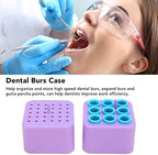 Burs Holder Station, Burs Holder Burs Holder Plastic Multi Holes Large Capacity Cleaning d Burs Case Bur Block Organizer with Cover