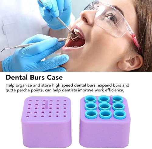 Burs Holder Station, Burs Holder Burs Holder Plastic Multi Holes Large Capacity Cleaning d Burs Case Bur Block Organizer with Cover