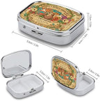Metal 2 Compartment Pill Organizer Travel Friendly Portable Compact Pill Box Cute Pill Case,for Pocket Wallets Daily Portable Medicine Vitamin Tablet Storage (Cute Sloth)