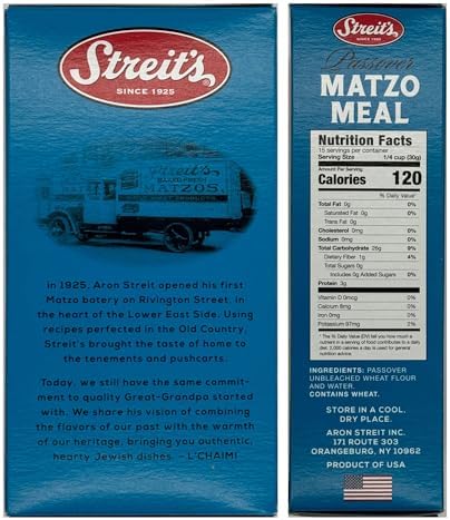 Streit's Passover Matzo Meal - Perfect Breadcrumb Substitute, Sodium Free, Fat Free, Non-GMO, Vegan, Dairy-Free, Kosher Certified, Family Owned (1lb, Pack of 3)