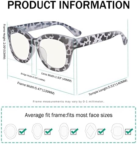 Eyekepper Oversized Progressive Readers Women - UV Protection Multifocus Computer Readers - Noline Trifocal Reading Glasses - Grey/Tortoise Frame +1.75